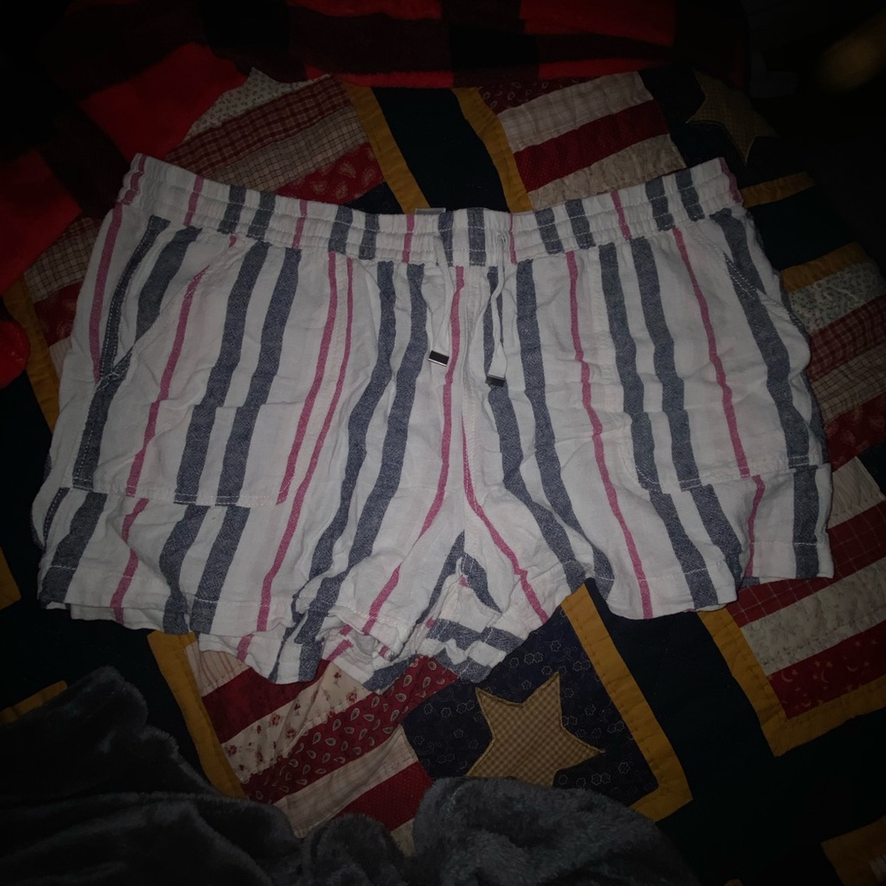 Pink blue white boho shorts